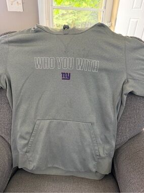 Nike NFL New York Giants "Who You With" Gray Pullover Hoodie Size Xl